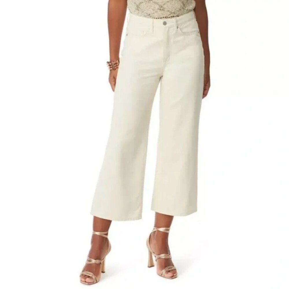 NWT SAM EDELMAN CODIE-HIGH RISE WIDE LEG ANKLE UNDYED NATURAL Jeans Size 32